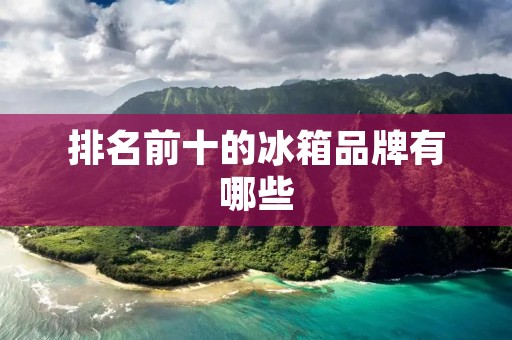 排名前十的冰箱品牌有哪些
