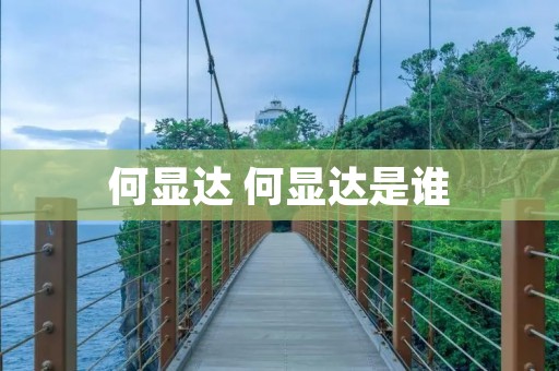 何显达 何显达是谁