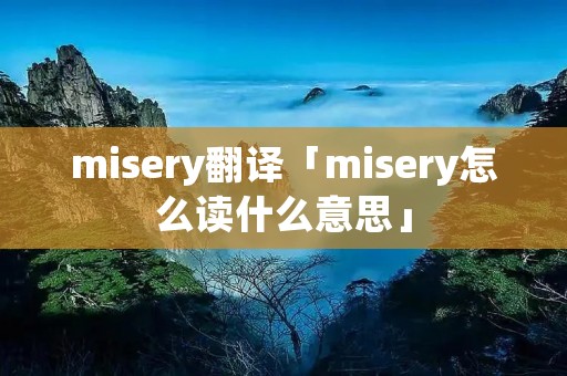 misery翻译「misery怎么读什么意思」 misery翻译「misery怎么读什么意思」