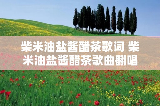 柴米油盐酱醋茶歌词 柴米油盐酱醋茶歌曲翻唱 柴米油盐酱醋茶歌词 柴米油盐酱醋茶歌曲翻唱