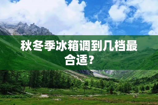 秋冬季冰箱调到几档最合适？