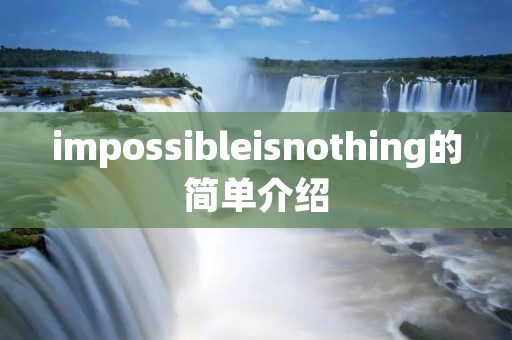 impossibleisnothing的简单介绍