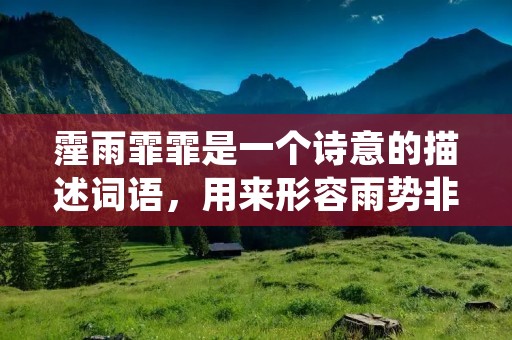 霪雨霏霏是一个诗意的描述词语，用来形容雨势非常大、连绵不断的场景。这个词语常常出现在古代文学作品中，用来描绘大雨滂沱的景象，给人一种湿漉漉的感觉。