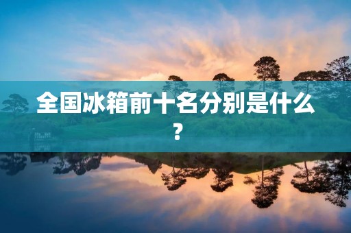 全国冰箱前十名分别是什么? 全国冰箱前十名分别是什么?