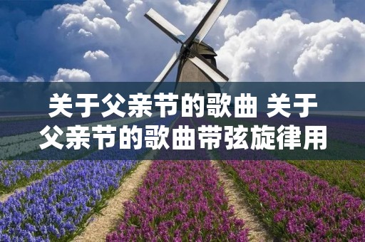关于父亲节的歌曲 关于父亲节的歌曲带弦旋律用口风琴吹的