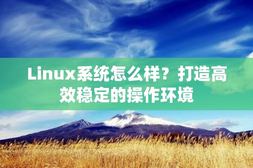 Linux系统怎么样?打造高效稳定的操作环境 Linux系统怎么样?打造高效稳定的操作环境