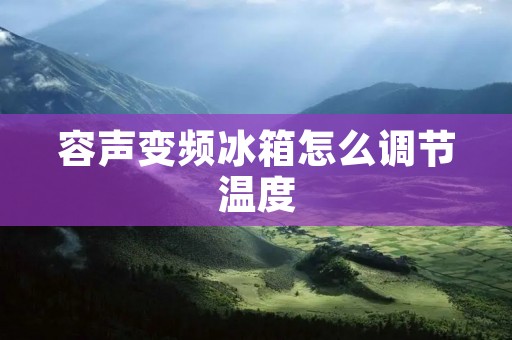 容声变频冰箱怎么调节温度