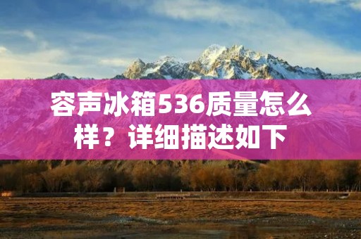 容声冰箱536质量怎么样？详细描述如下：