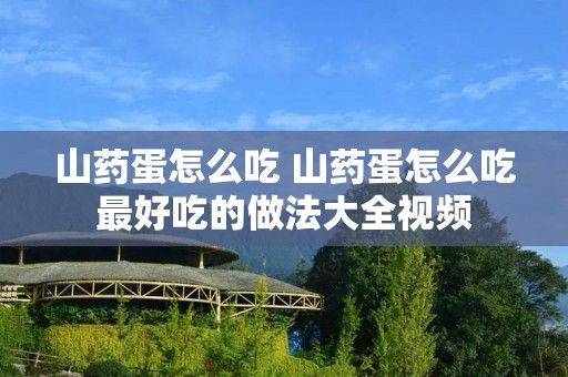 山药蛋怎么吃 山药蛋怎么吃最好吃的做法大全视频