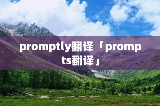promptly翻译「prompts翻译」