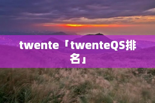 twente「twenteQS排名」
