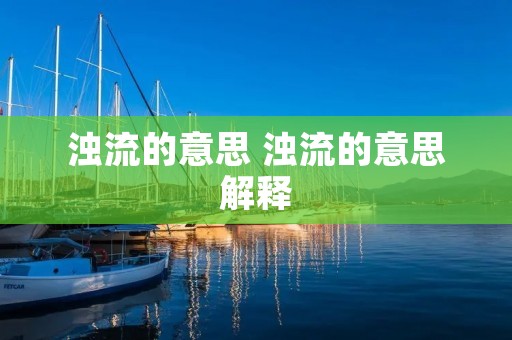 浊流的意思 浊流的意思解释 浊流的意思 浊流的意思解释