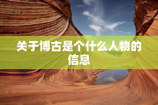 关于博古是个什么人物的信息