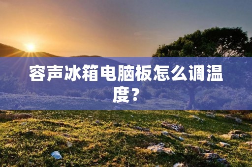 容声冰箱电脑板怎么调温度？