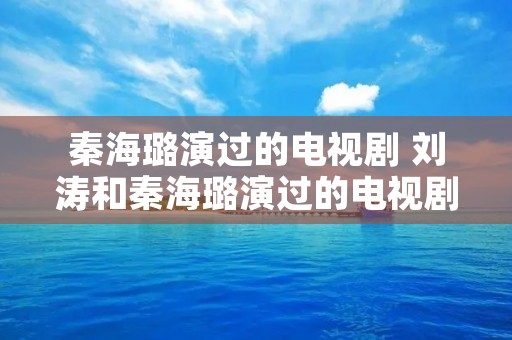 秦海璐演过的电视剧 刘涛和秦海璐演过的电视剧