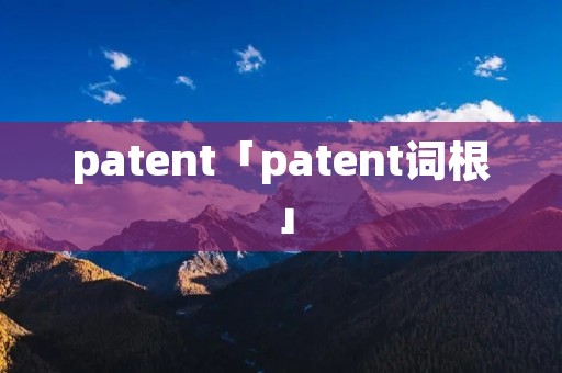 patent「patent词根」