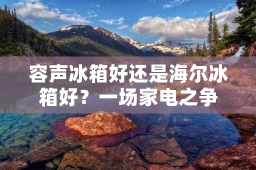 容声冰箱好还是海尔冰箱好？一场家电之争