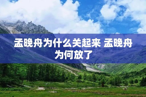 孟晚舟为什么关起来 孟晚舟为何放了