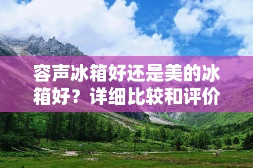 容声冰箱好还是美的冰箱好?详细比较和评价 容声冰箱好还是美的冰箱好?详细比较和评价