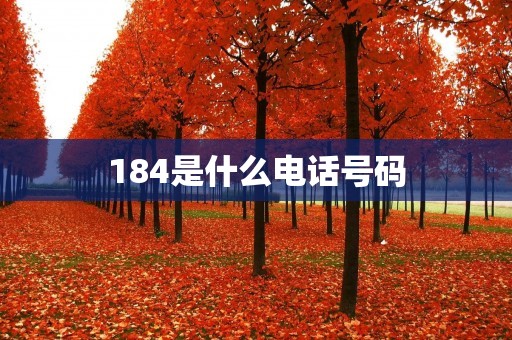 184是什么**号码 184是什么**号码