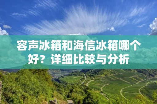 容声冰箱和海信冰箱哪个好?详细比较与分析 容声冰箱和海信冰箱哪个好?详细比较与分析