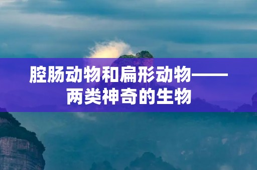 腔肠动物和扁形动物——两类神奇的生物 腔肠动物和扁形动物——两类神奇的生物