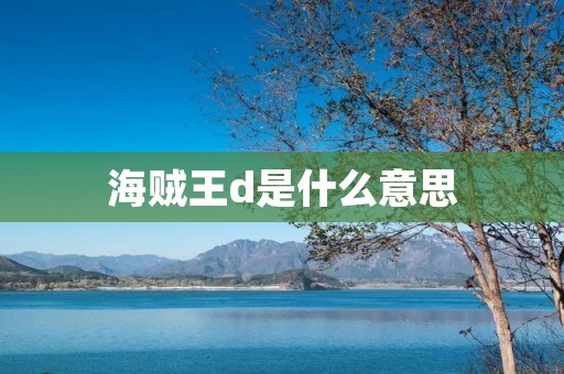 海贼王d是什么意思