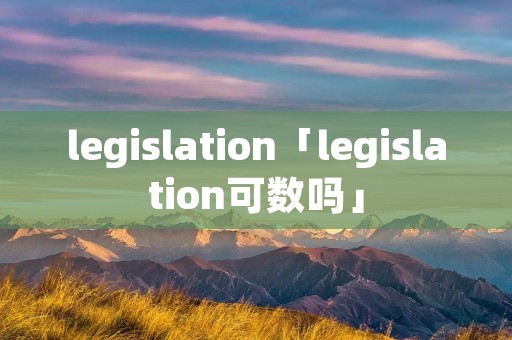 legislation「legislation可数吗」