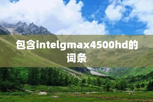 包含intelgmax4500hd的词条