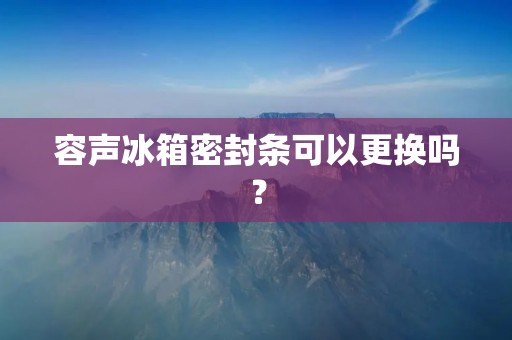 容声冰箱密封条可以更换吗? 容声冰箱密封条可以更换吗?