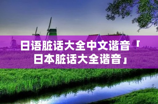 日语脏话大全中文谐音「日本脏话大全谐音」