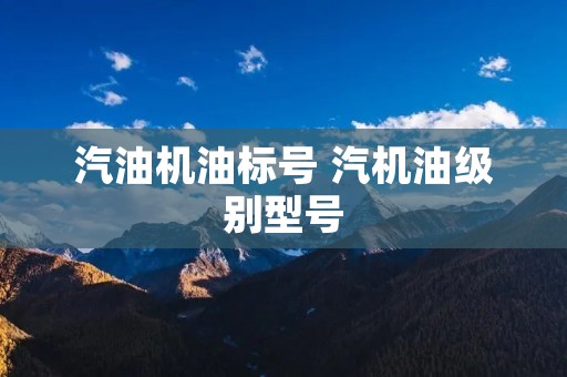 汽油机油标号 汽机油级别型号