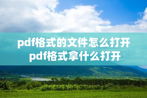 pdf格式的文件怎么打开 pdf格式拿什么打开 pdf格式的文件怎么打开 pdf格式拿什么打开