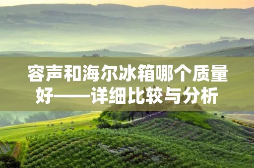 容声和海尔冰箱哪个质量好——详细比较与分析