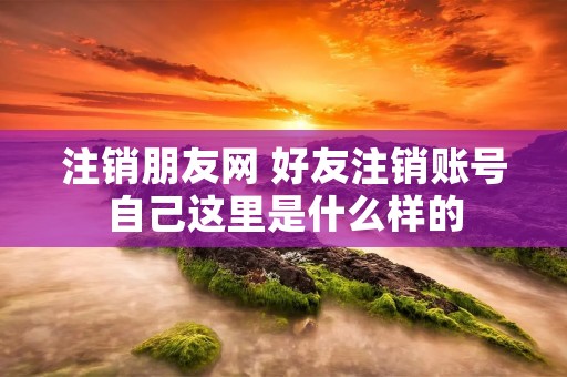 注销朋友网 好友注销账号自己这里是什么样的 注销朋友网 好友注销账号自己这里是什么样的