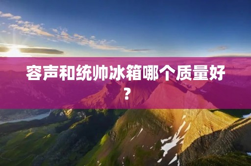 容声和统帅冰箱哪个质量好？