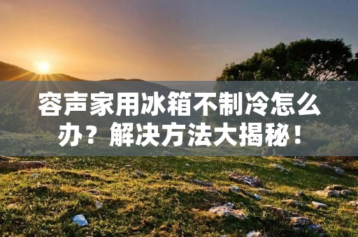 容声家用冰箱不制冷怎么办?解决方法大揭秘! 容声家用冰箱不制冷怎么办?解决方法大揭秘!