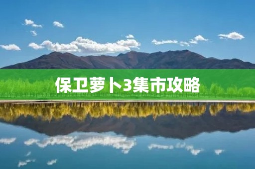 保卫萝卜3集市攻略：探索无限商机的秘诀