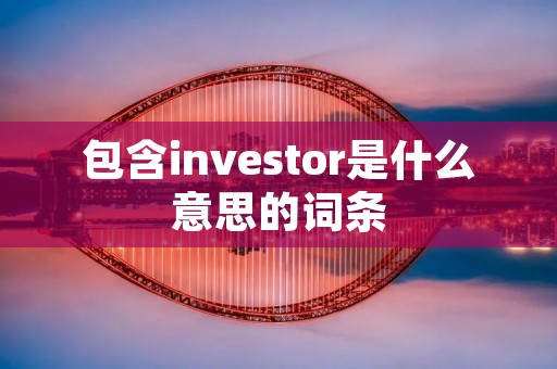 包含investor是什么意思的词条