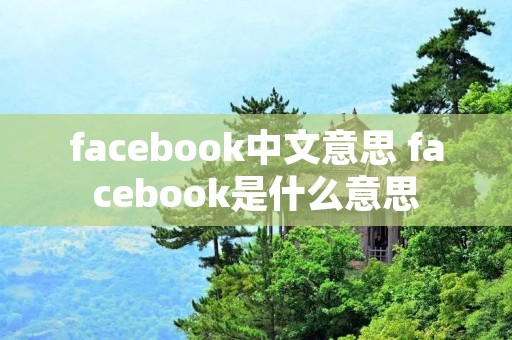 facebook中文意思 facebook是什么意思