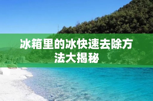 冰箱里的冰快速去除方法大揭秘 冰箱里的冰快速去除方法大揭秘