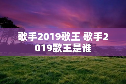 歌手2019歌王 歌手2019歌王是谁 歌手2019歌王 歌手2019歌王是谁