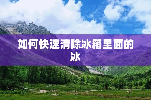如何快速清除冰箱里面的冰 如何快速清除冰箱里面的冰
