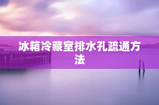 冰箱冷藏室排水孔疏通方法