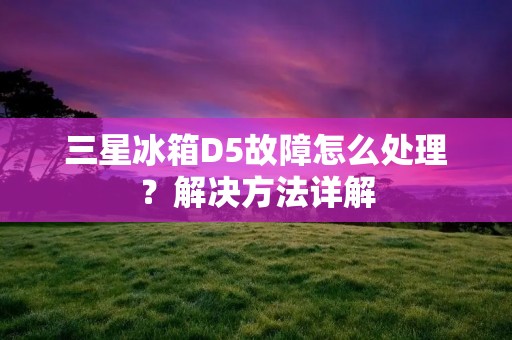三星冰箱D5故障怎么处理？解决方法详解
