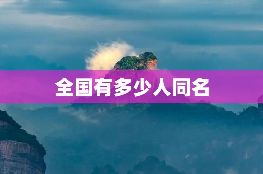 全国有多少人同名 全国有多少人同名