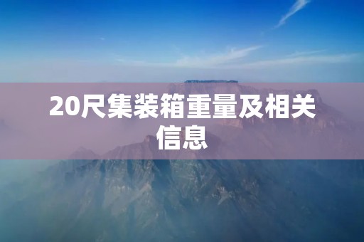 20尺集装箱重量及相关信息