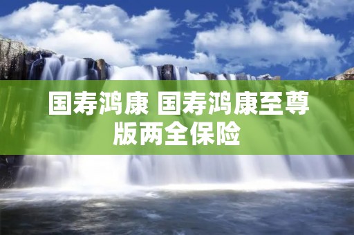 国寿鸿康 国寿鸿康至尊版两全保险