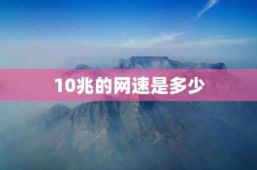 10兆的网速是多少 10兆的网速是多少