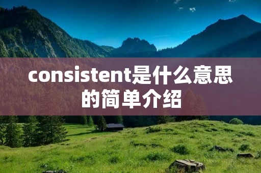 consistent是什么意思的简单介绍
